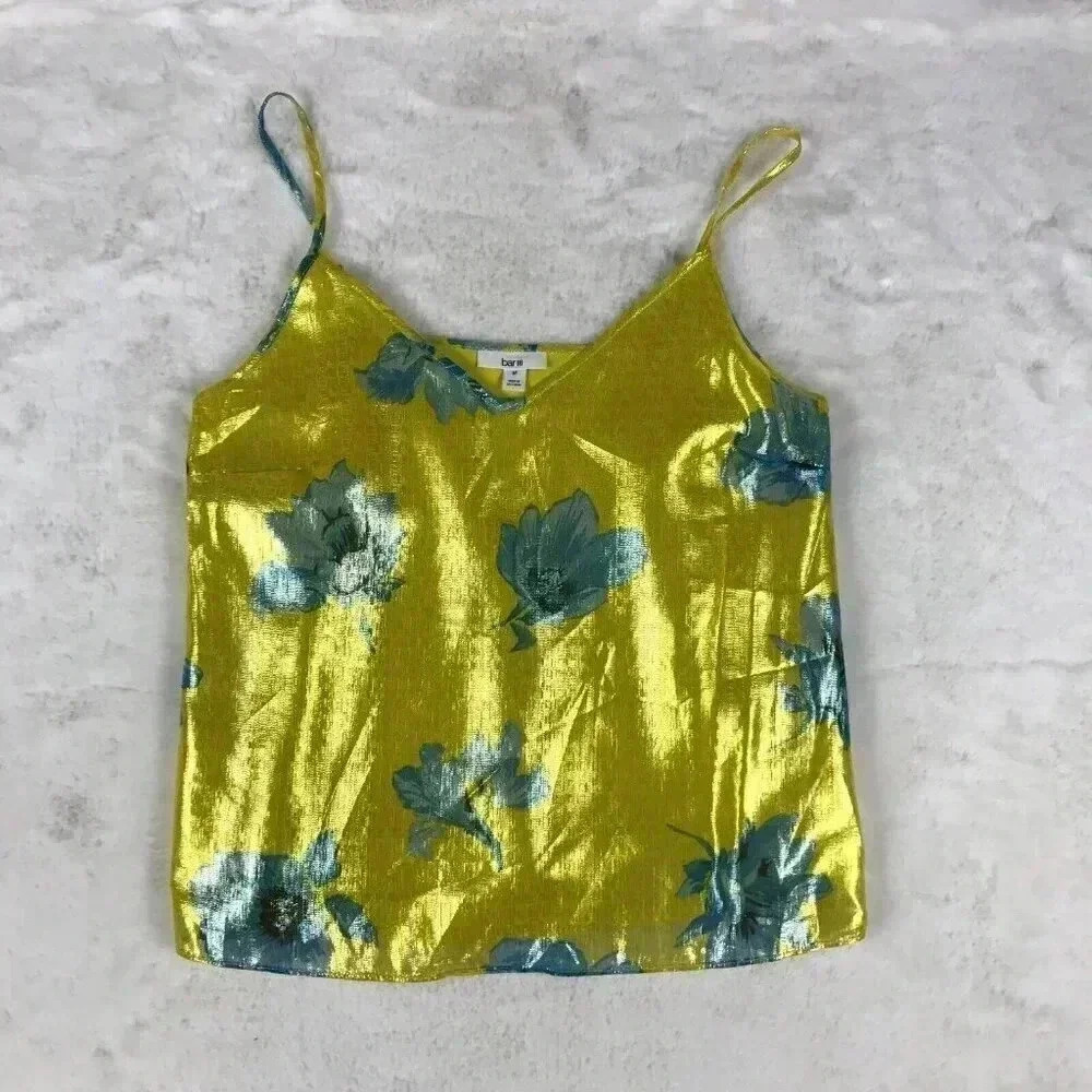 Party Tank Top Shiny Floral Cami NEW Size Medium